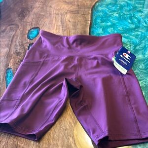 Champion Burgundy Bike Shorts with Side pocket, Size Small New with tags